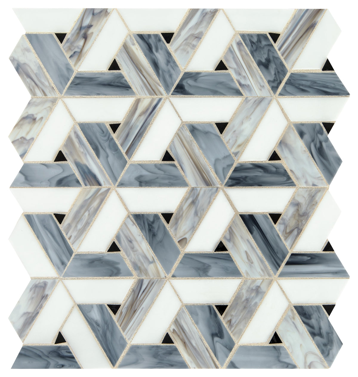 Daltile Vivify Spectra Blue Trapezoid 1x3 Glass Mosaic Tile