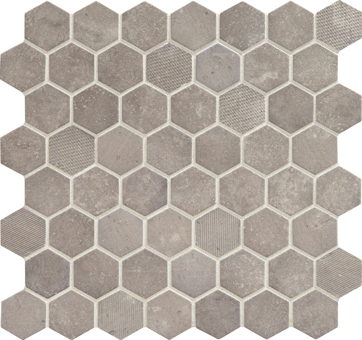 Daltile Vintage Hex Artifact Gray Hexagon 1.5 Matte Mosaic Tile