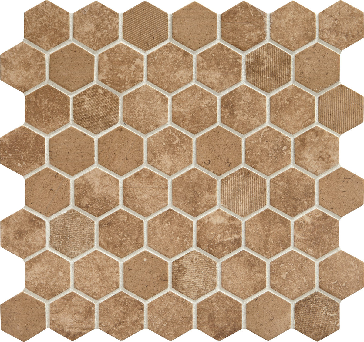 Daltile Vintage Hex Legacy Sepia Hexagon 1.5 Matte Mosaic Tile
