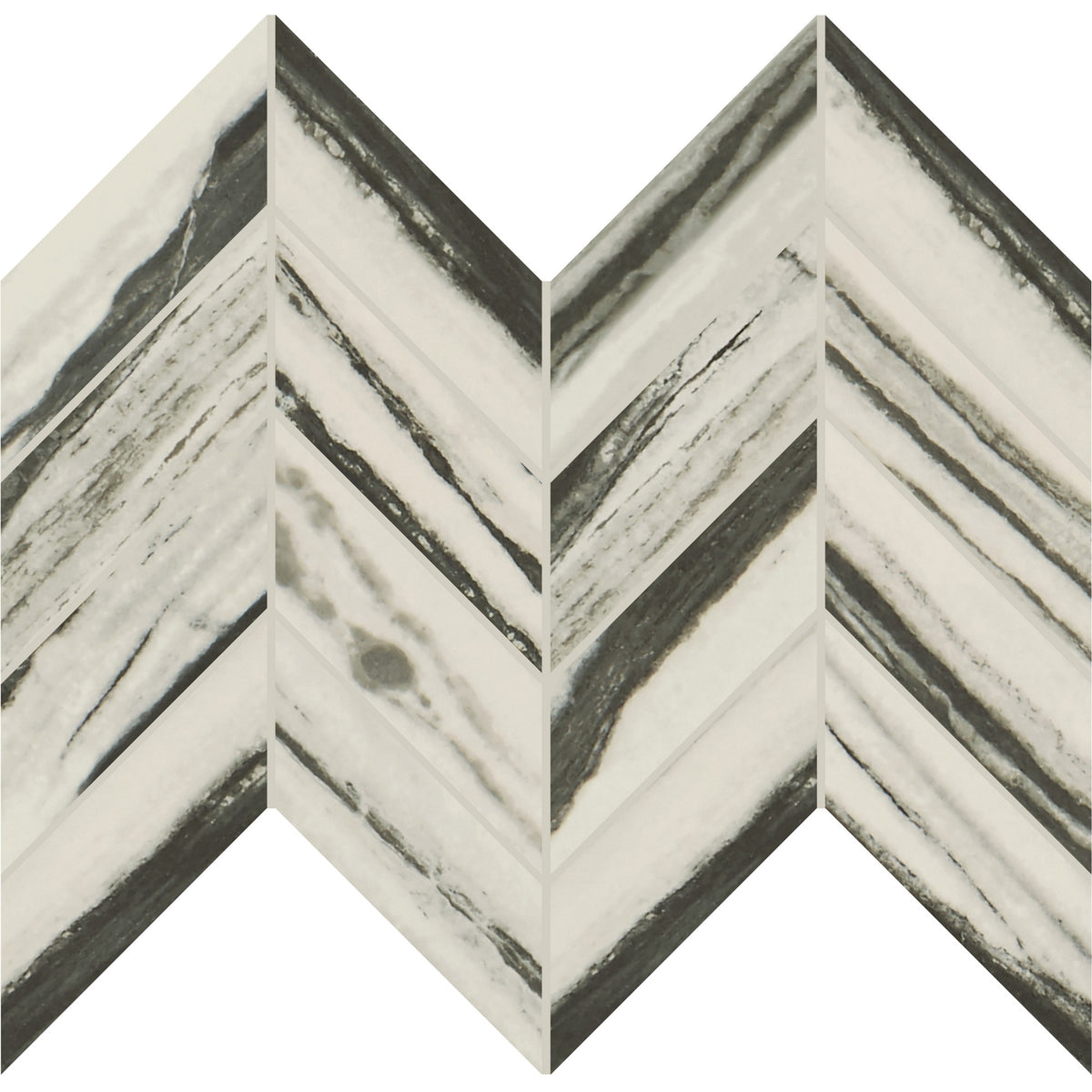 Daltile Vertuo Stria Bravura Chevron 2x5 Matte Mosaic Tile