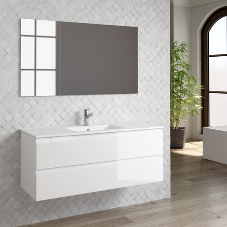 DAX Pasadena Engineered Wood Single Vanity Cabinet, 48", Glossy White DAX-PAS014811