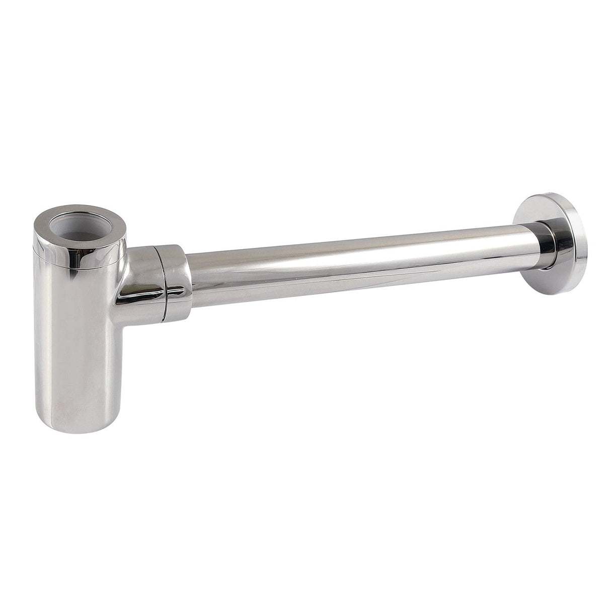 Trimscape DD8106 1-1/4 Inch O.D. Brass Round Bottle Trap, Polished Nickel