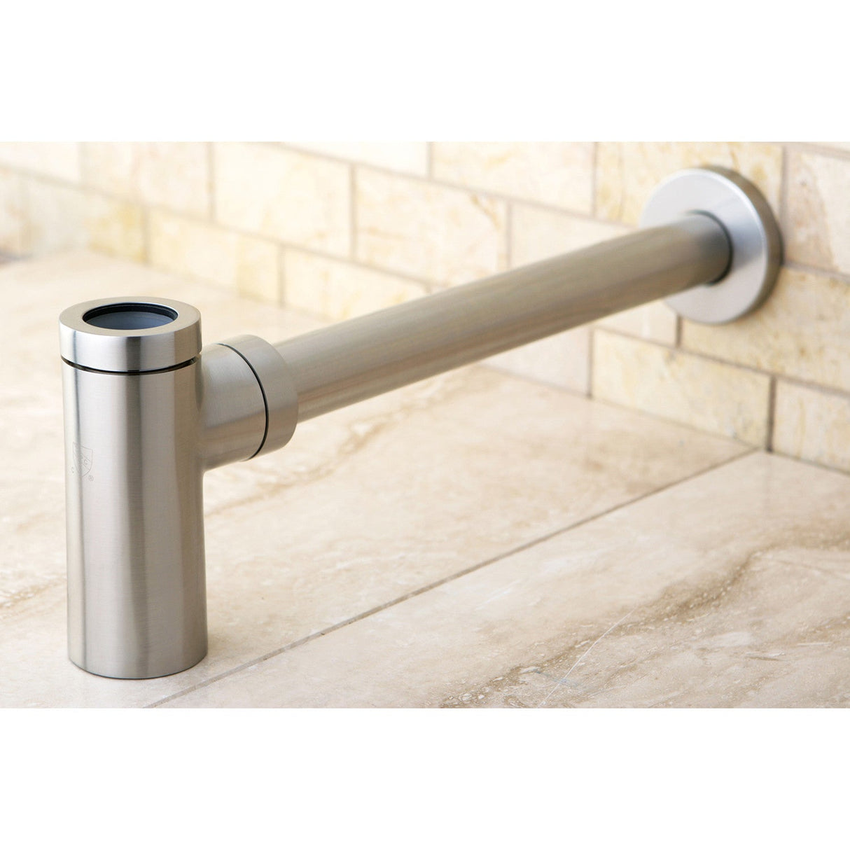 Trimscape DD8108 1-1/4 Inch O.D. Brass Round Bottle Trap, Brushed Nickel