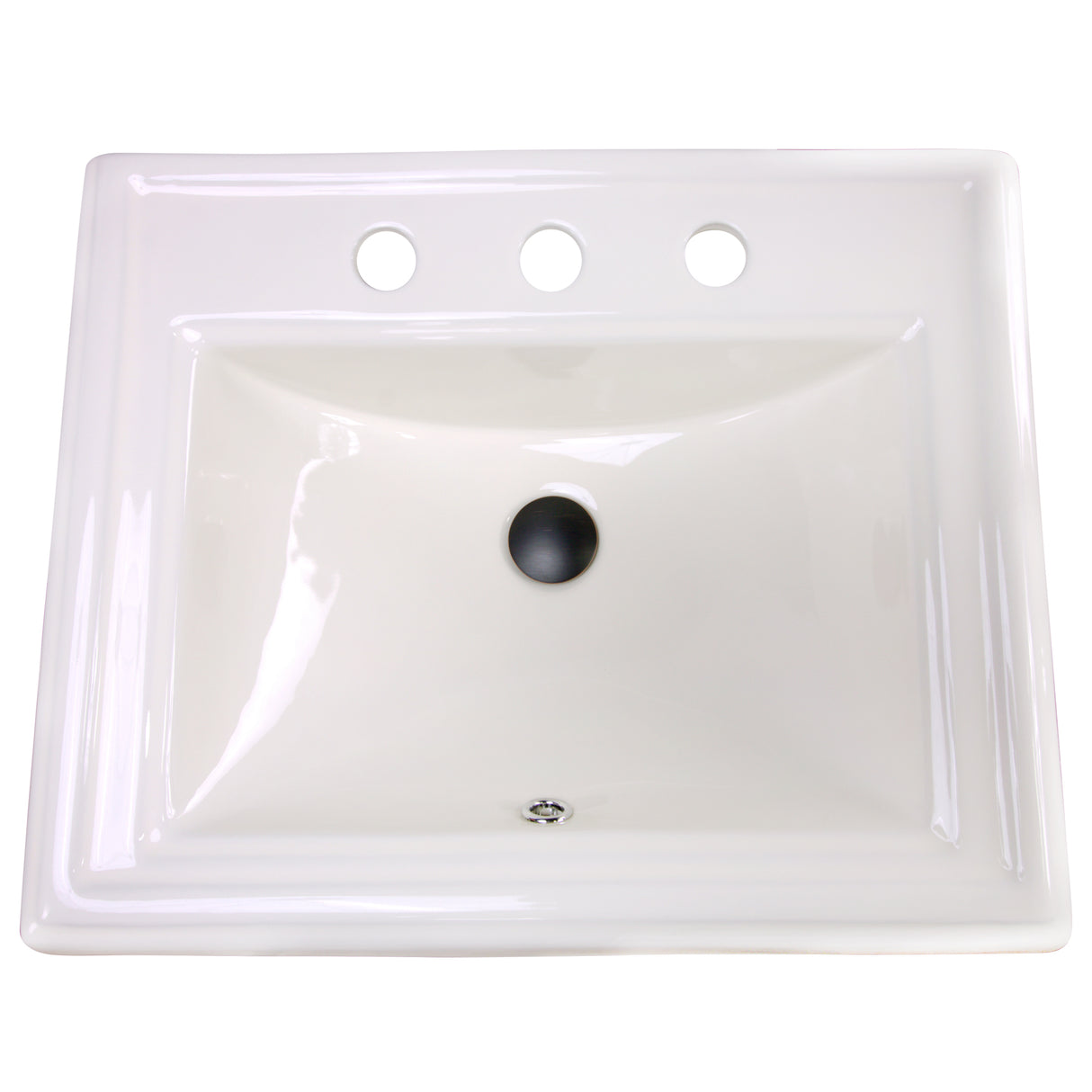 Nantucket Sinks 23 Inch Rectangular Drop-In Ceramic Vanity Sink DI-2418-R8-Bisque