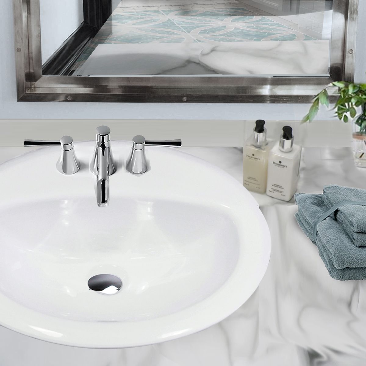 Nantucket Sinks 20.25 Inch Drop-In Ceramic Vanity Sink DI2017-4