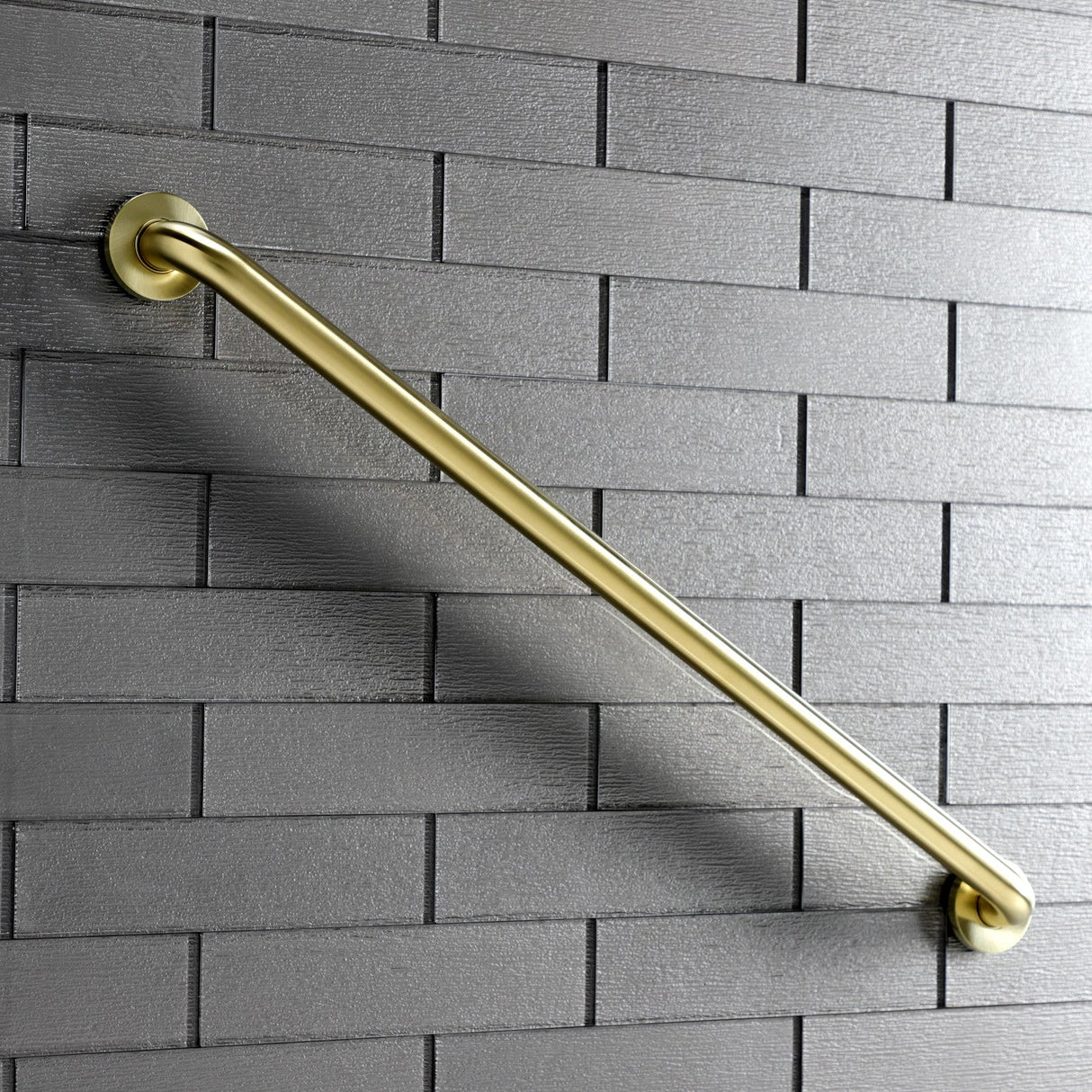 Meridian Thrive In Place DR514327 32-Inch x 1-1/4 Inch O.D Grab Bar, Brushed Brass