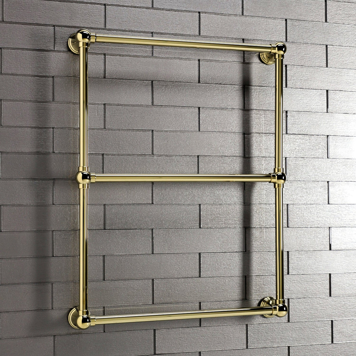 Maximilien DTC322419PB 24-Inch Wall Mount 3-Bar Towel Rack, Polished Brass