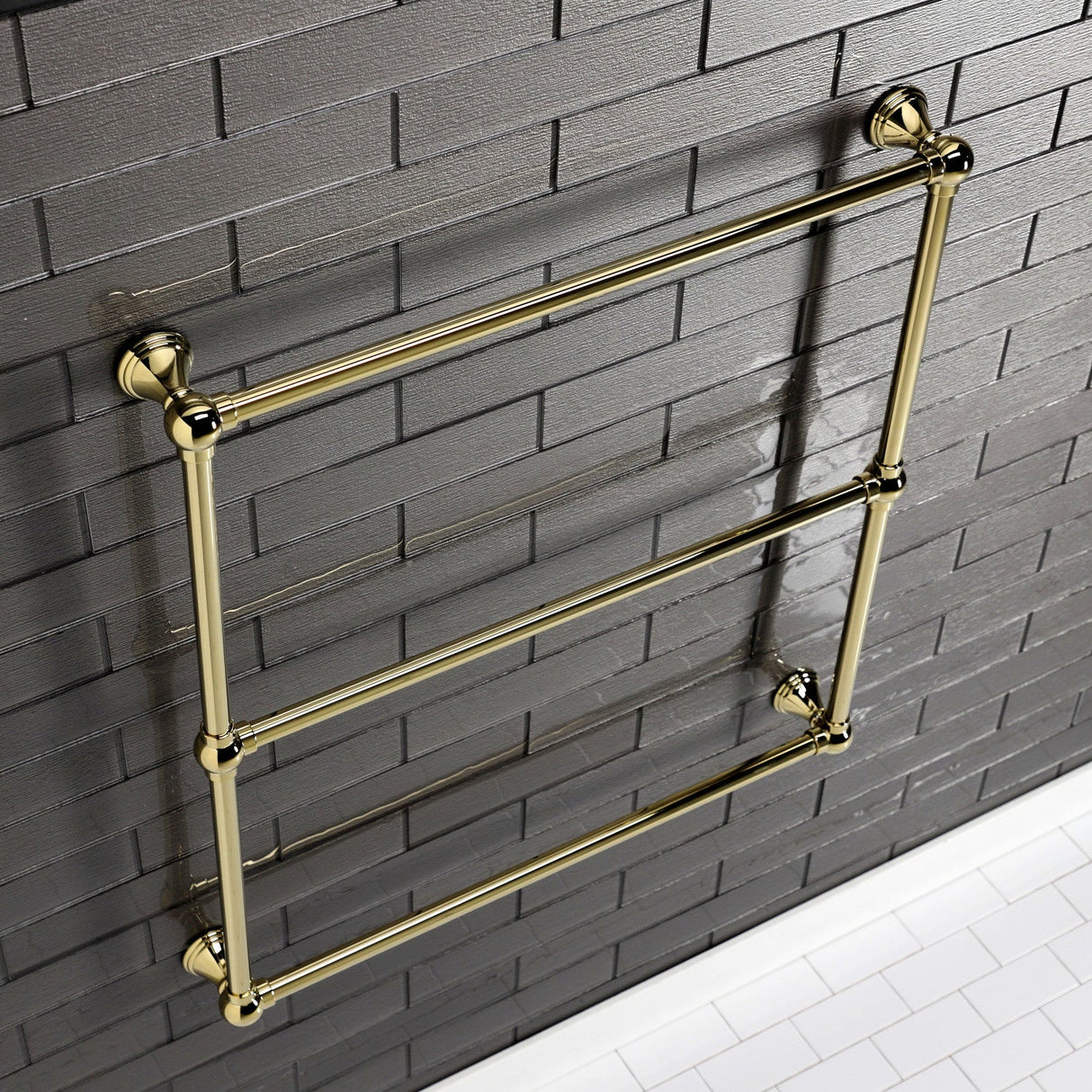 Maximilien DTC323019PB 30-Inch Wall Mount 3-Bar Towel Rack, Polished Brass