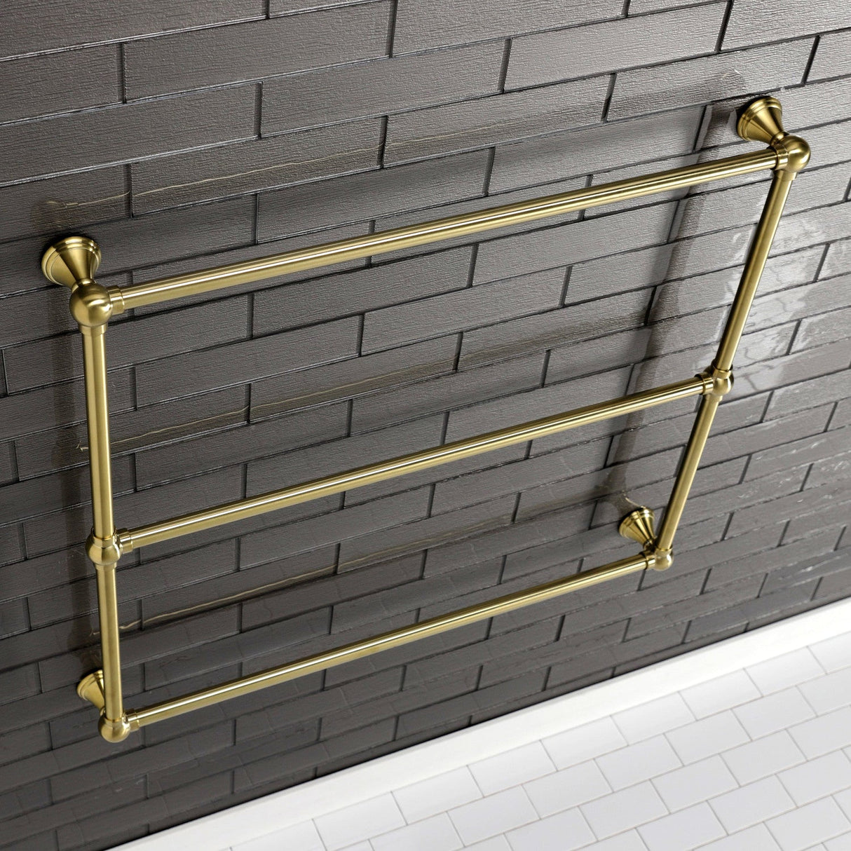 Maximilien DTC323619BB 36-Inch Wall Mount 3-Bar Towel Rack, Brushed Brass
