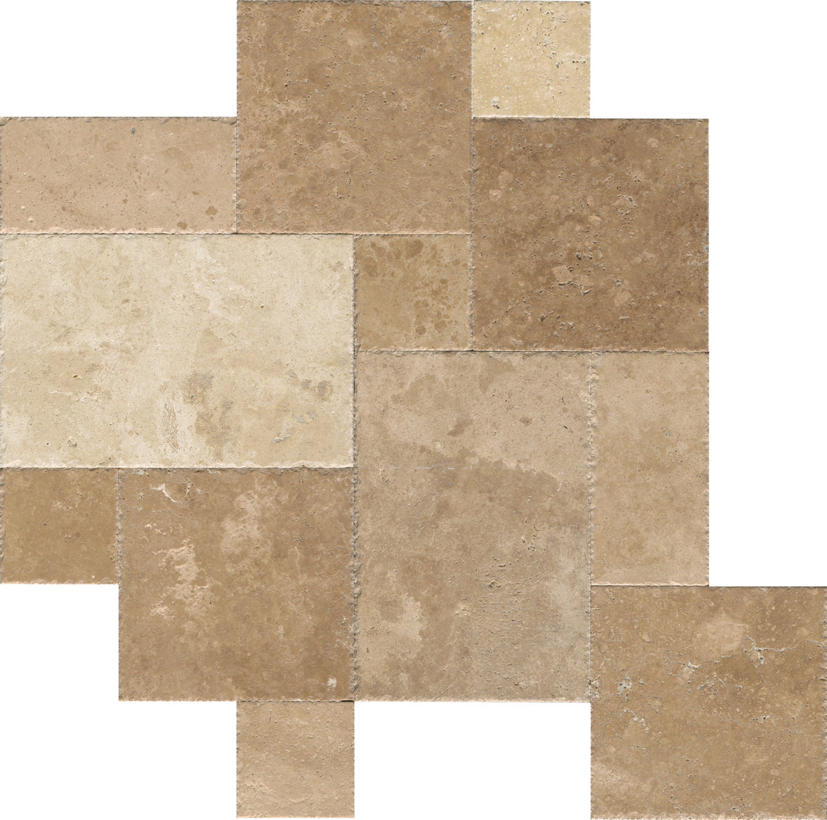 Daltile Travertine Napa Pattern Versaille Chiseled Brushed Stone Tile