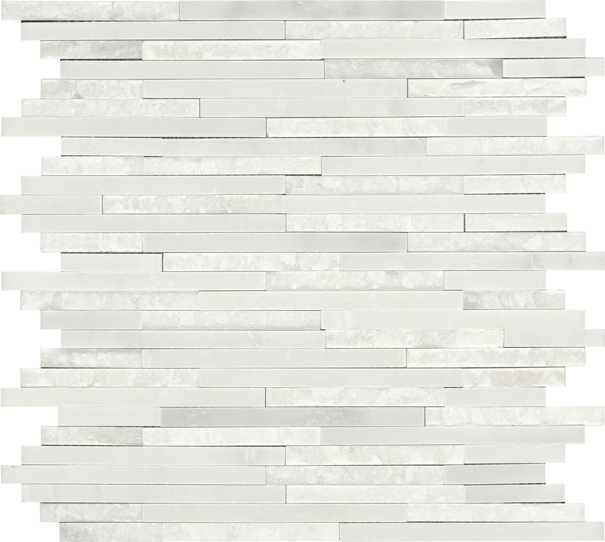 Daltile Marble First Snow Elegance Random Linear Straight Edge Polished Mosaic Natural Stone Tile