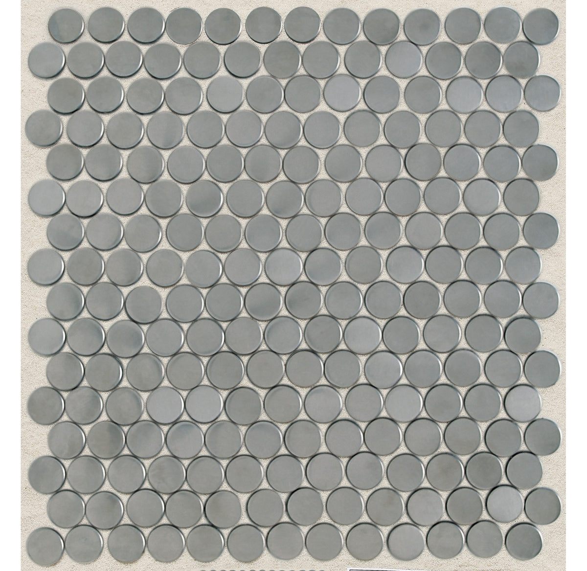 Daltile Metallica Brushed Stainless Steel Penny Rounds 1x1 Satin Mosaic Tile