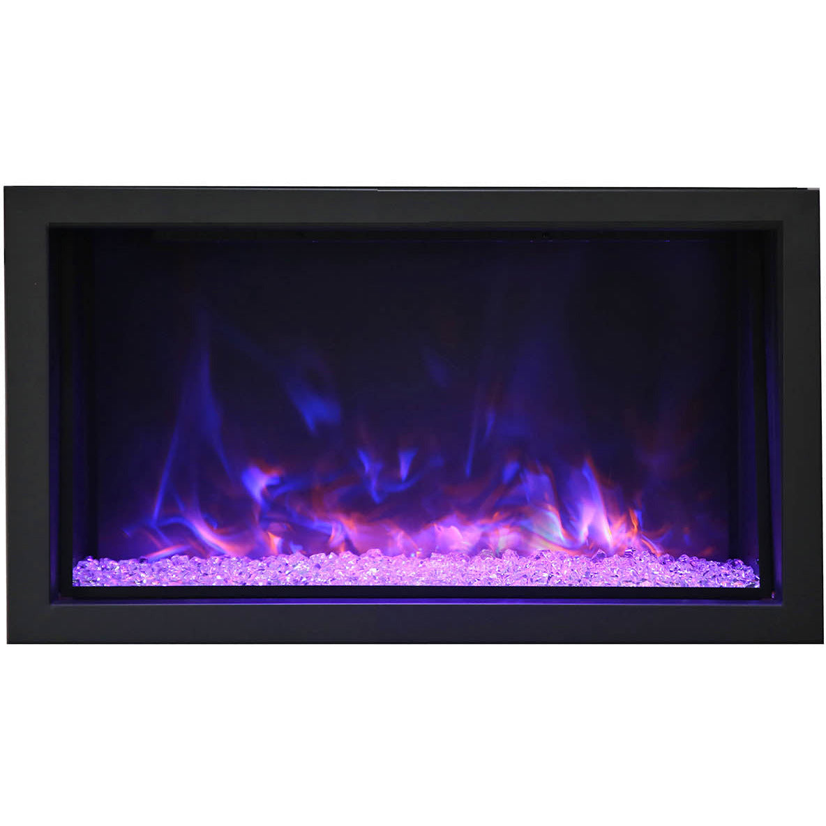 Amantii BI-88-DEEP-XT Panorama Deep & Xtra Tall Full View Smart Electric  - 88" Indoor /Outdoor WiFi Enabled  Fireplace, featuring a MultiFunction Remote, Multi Speed Flame Motor, Glass Media & a Black Trim