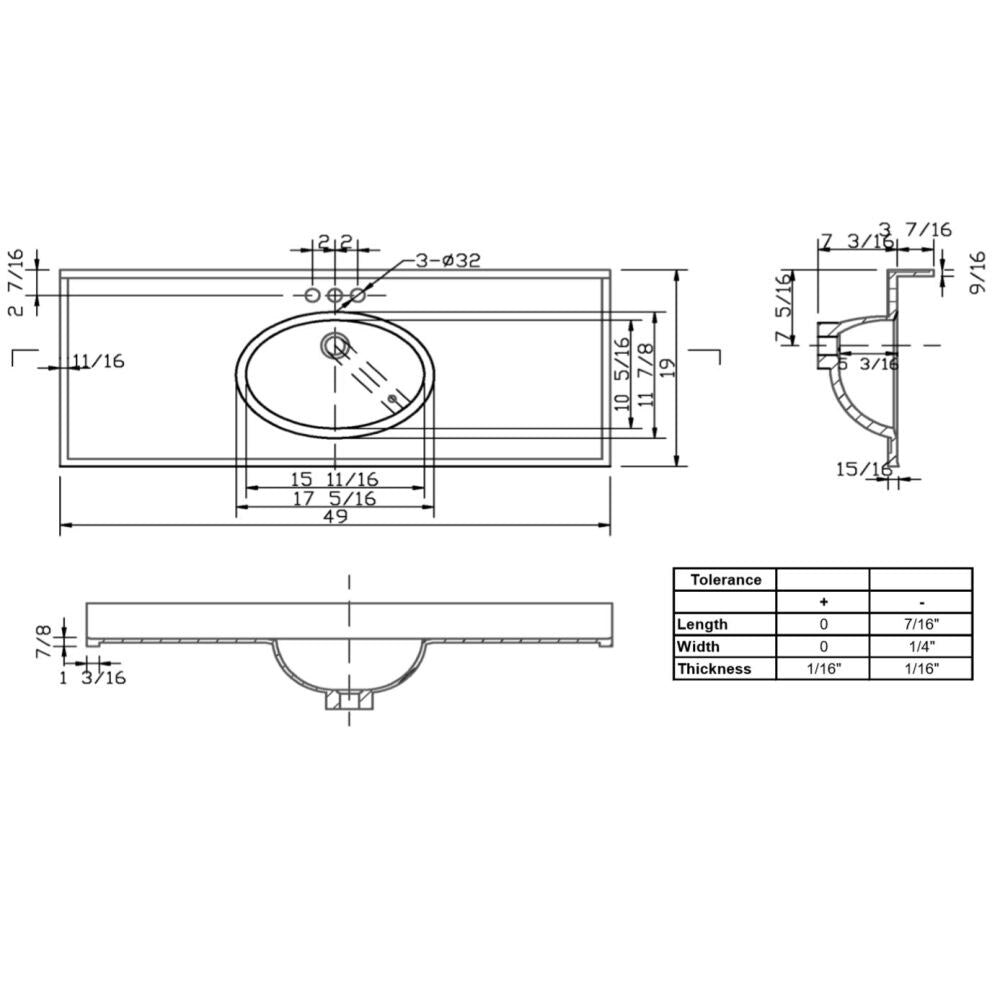Bertch custom vanity top