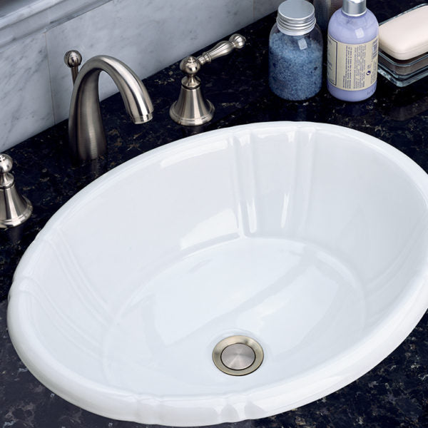 Icera White Antigua II Drop-in Lavatory No Faucet Holes