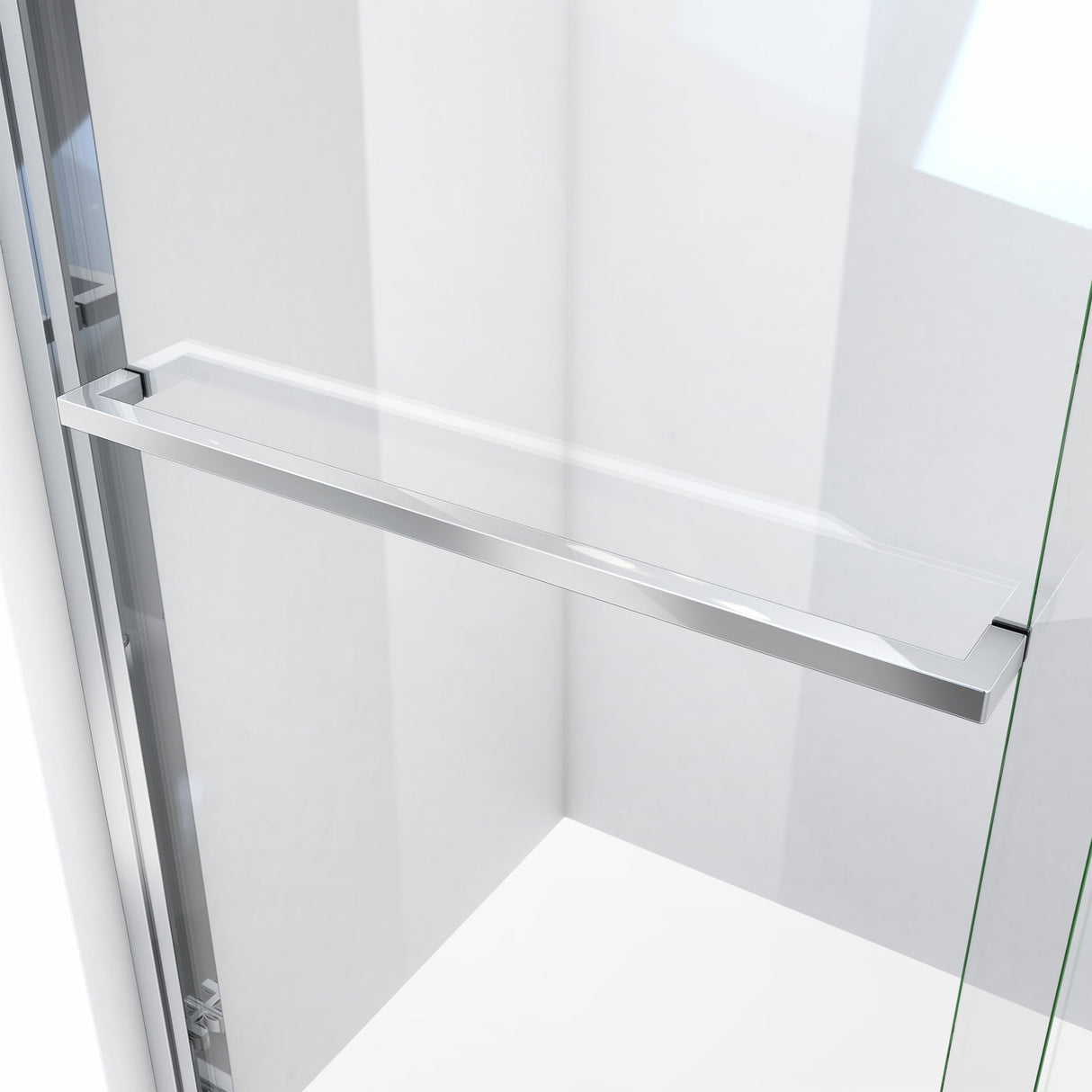 DreamLine Duet Plus 55-59 in. W x 58 in. H Semi-Frameless Bypass Sliding Tub Door in Chrome