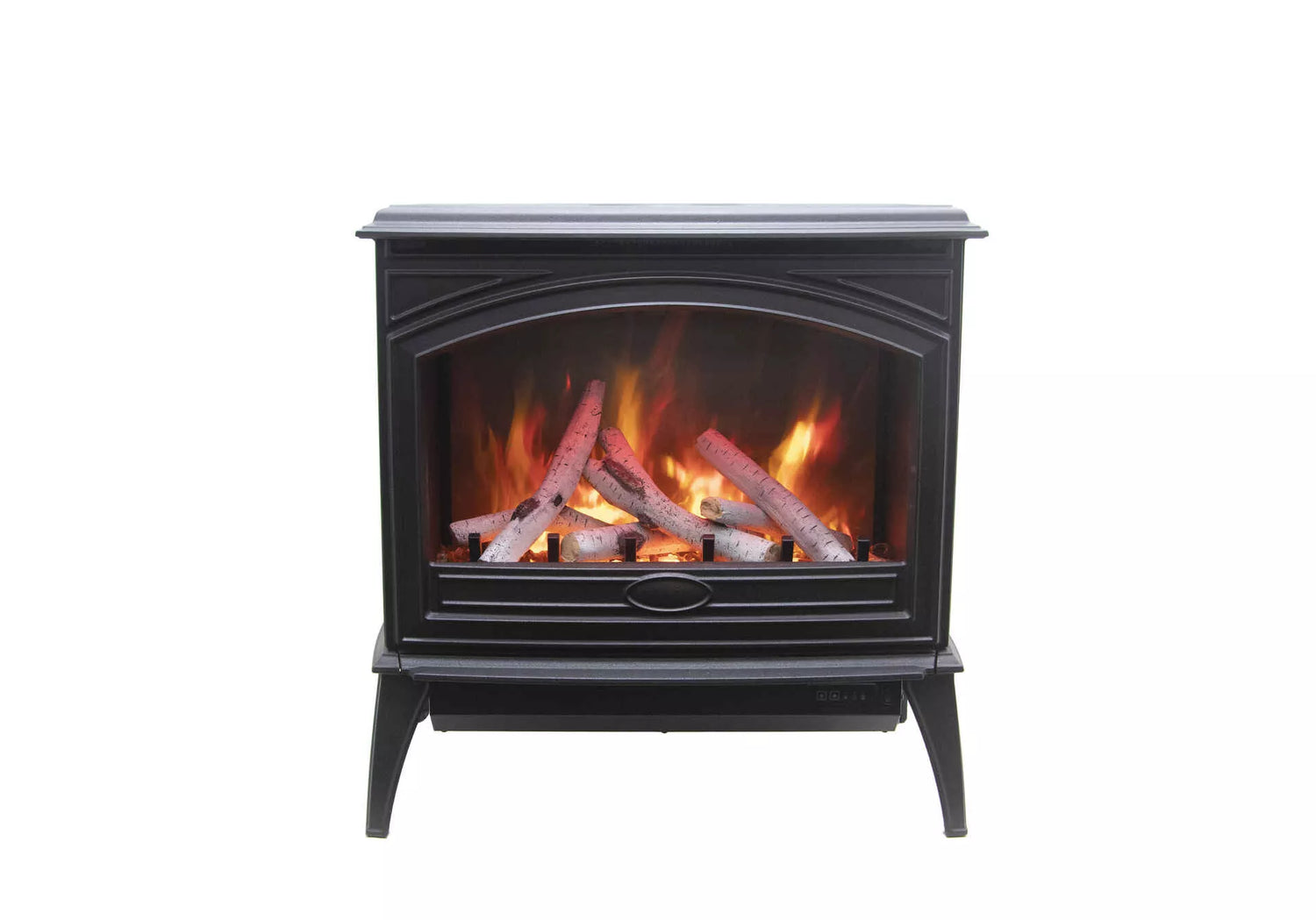 Amantii E50-NA Lynwood Series - 50 cm Freestand Electric Stove Featuring a Cast Iron Frame and a 10 Piece Birch Log Set