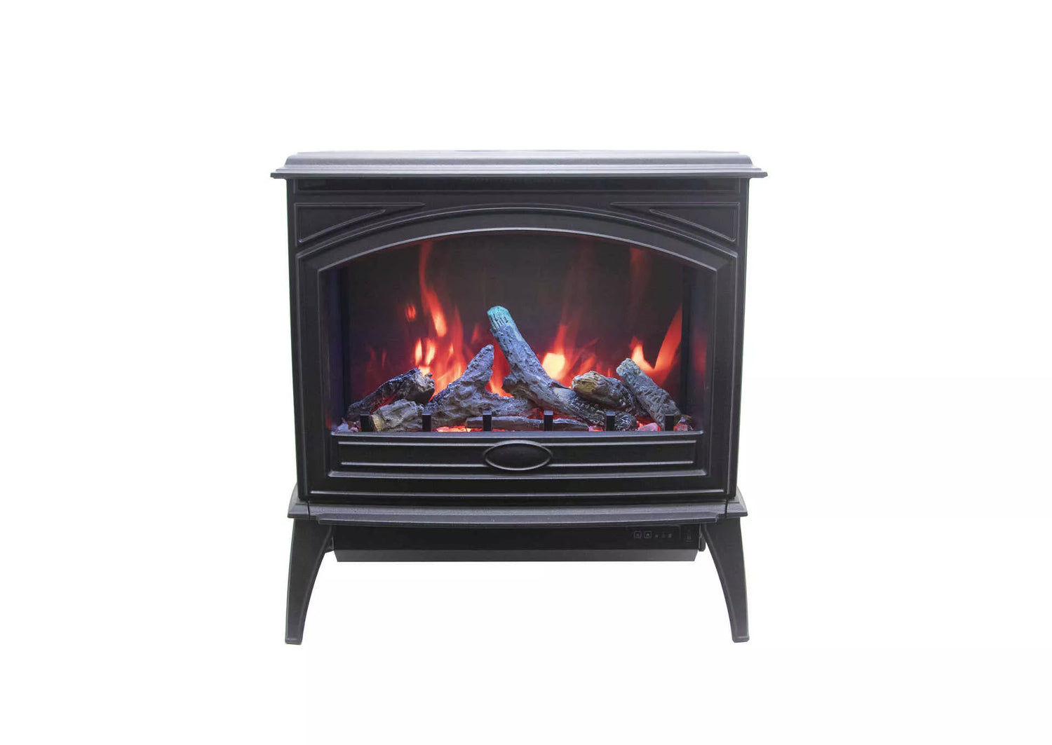 Amantii E50-NA Lynwood Series - 50 cm Freestand Electric Stove Featuring a Cast Iron Frame and a 10 Piece Birch Log Set