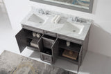 Virtu USA Talisa 60" Double Bath Vanity with White Marble Top and Square Sinks with Matching Mirror