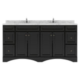 Virtu USA Talisa 72" Double Bath Vanity with White Quartz Top and Round Sinks with Brushed Nickel Faucets with Matching Mirror