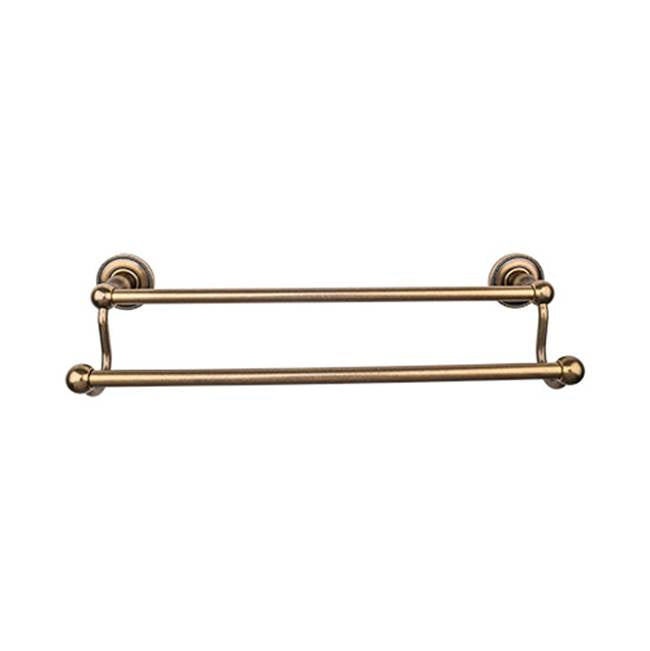 Top Knobs ED11A Edwardian Bath 30" Double Towel Bar  - Beaded Backplate - German Bronze