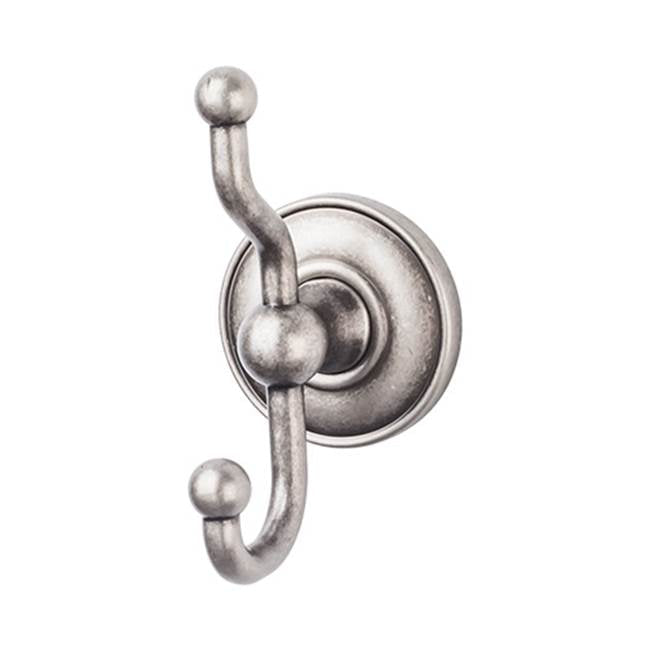 Top Knobs ED2D Edwardian Bath Double Hook  - Plain Backplate