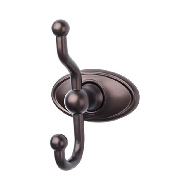 Top Knobs ED2C Edwardian Bath Double Hook  - Oval Backplate - Oil Rubbed Bronze