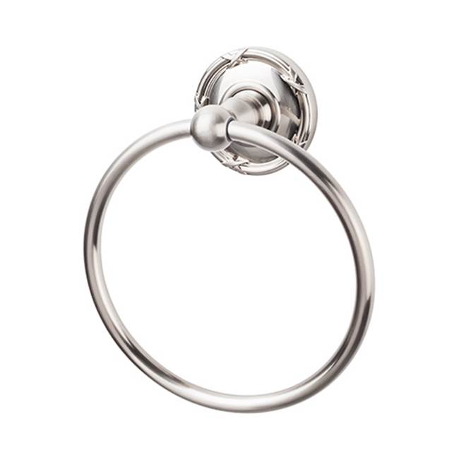 Top Knobs ED5E Edwardian Bath Ring  - Ribbon Backplate - Brushed Satin Nickel