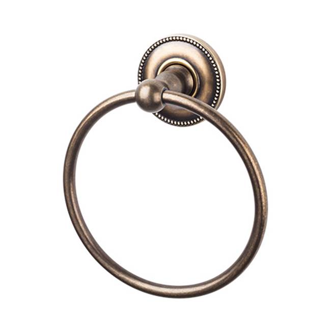Top Knobs ED5A Edwardian Bath Ring  - Beaded Backplate - German Bronze
