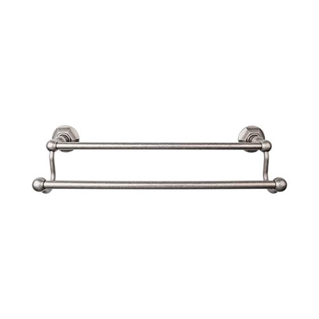 Top Knobs ED7B Edwardian Bath 18" Double Towel Bar  - Hex Backplate - Antique Pewter