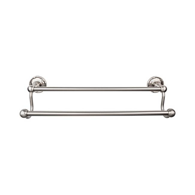 Top Knobs ED7E Edwardian Bath 18" Double Towel Bar  - Ribbon Backplate - Brushed Satin Nickel