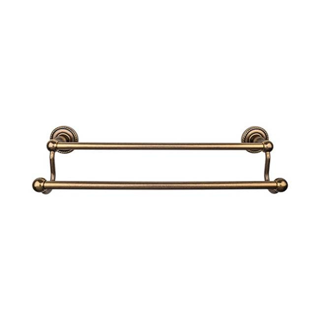 Top Knobs ED7F Edwardian Bath 18" Double Towel Bar  - Rope Backplate - German Bronze