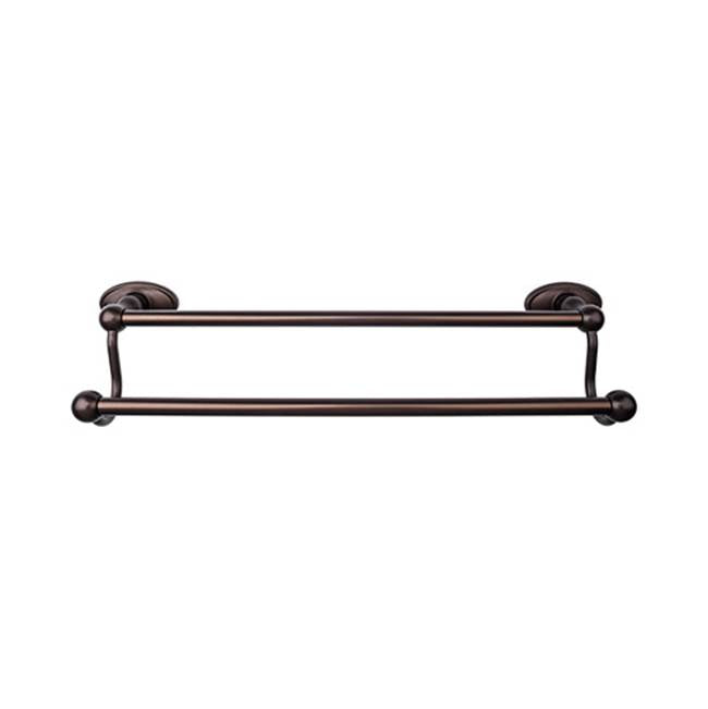Top Knobs ED7C Edwardian Bath 18" Double Towel Bar  - Oval Backplate - Oil Rubbed Bronze