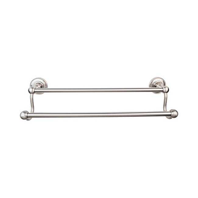 Top Knobs ED9A Edwardian Bath 24" Double Towel Bar  - Beaded Backplate - Brushed Satin Nickel