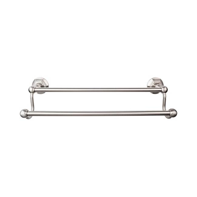 Top Knobs ED9B Edwardian Bath 24" Double Towel Bar  - Hex Backplate - Brushed Satin Nickel