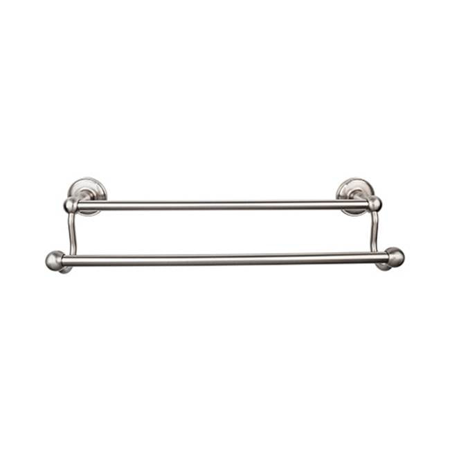 Top Knobs ED9D Edwardian Bath 24" Double Towel Bar  - Plain Backplate - Brushed Satin Nickel