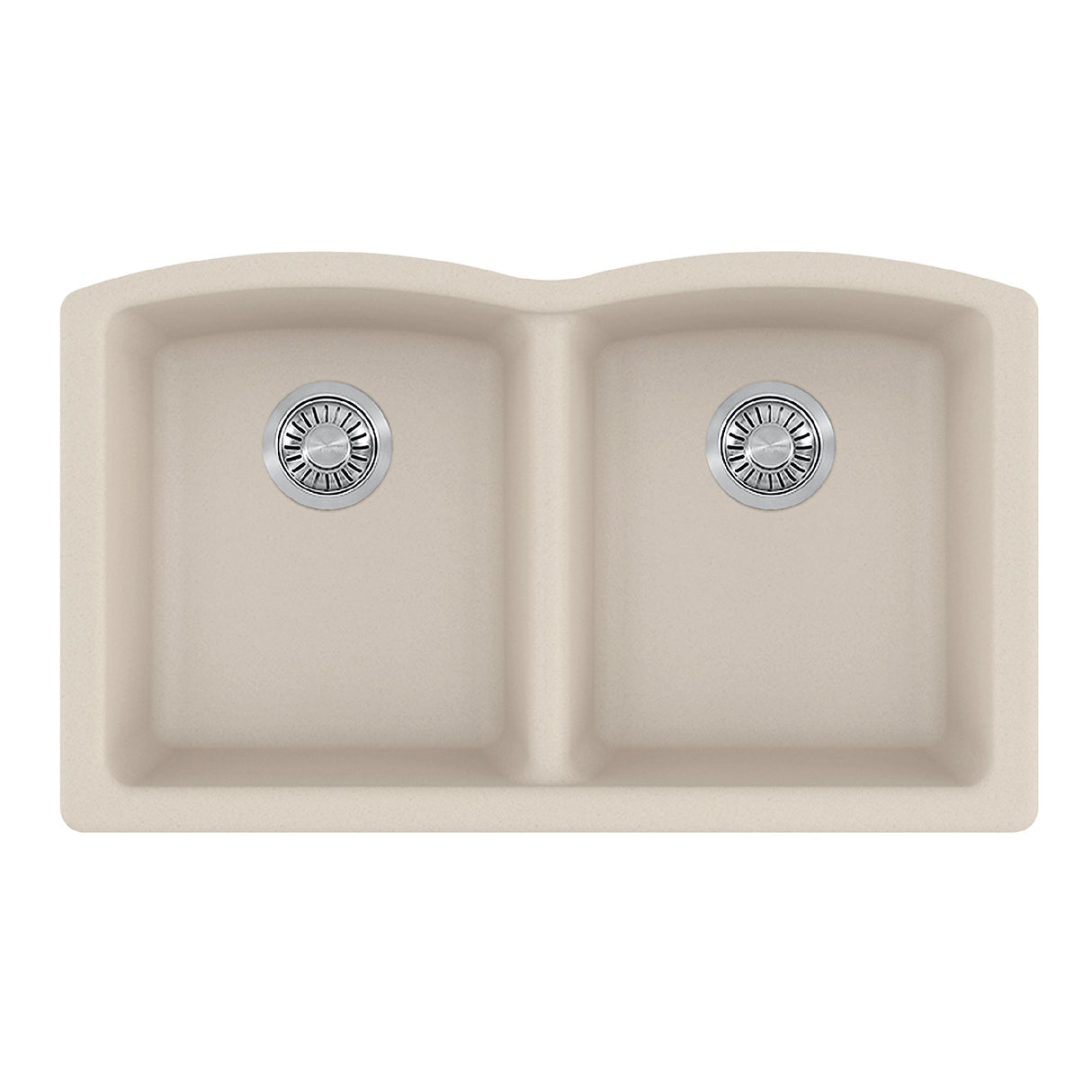 FRANKE ELG120CHA Ellipse 33.0-in. x 19.7-in. Champagne Granite Undermount Double Bowl Kitchen Sink - ELG120CHA In Champagne