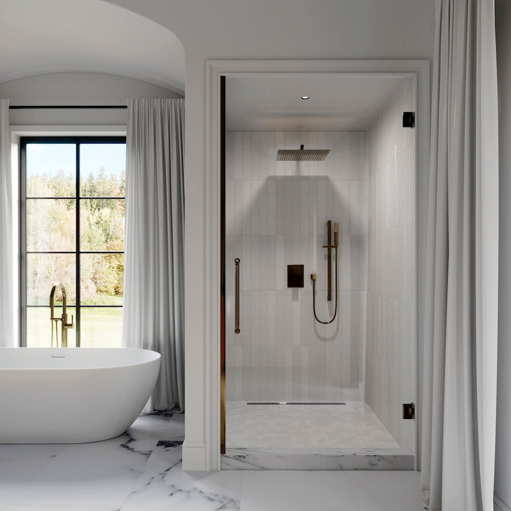 ZLINE Crystal Bay Thermostatic Shower System in Champagne Bronze (CBY-SHS-T2-CB)