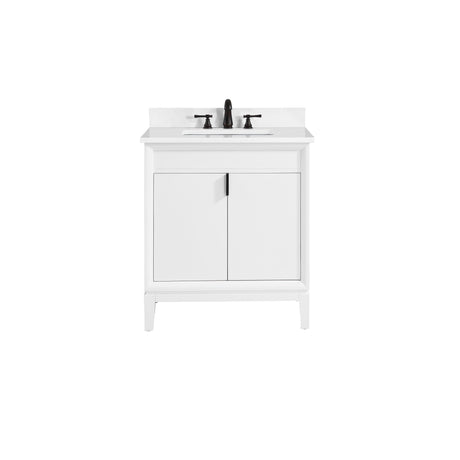 Avanity Emma 31 in. Vanity Combo in White finish with Cala White Engineered Stone Top