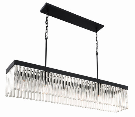 Emory 6 Light Black Forged Linear Chandelier EMO-5407-BF