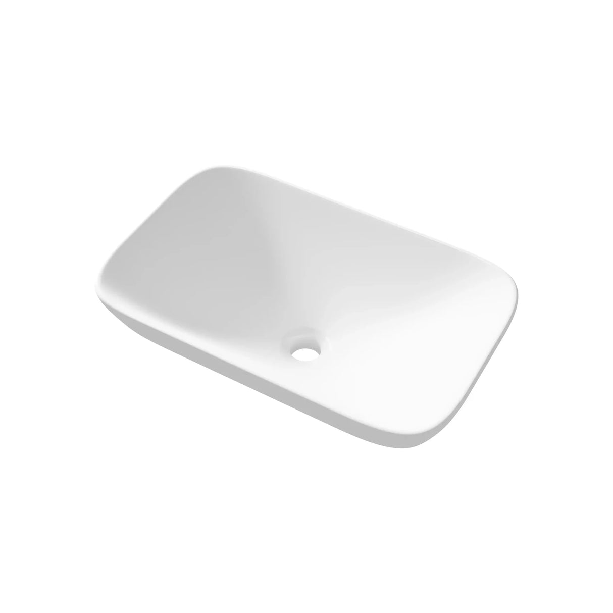 20" Rectangular Semi-Recessed Vitreous China Vessel Bathroom Sink in White