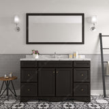 Virtu USA Talisa 60" Single Bath Vanity with White Quartz Top and Round Sink with Matching Mirror