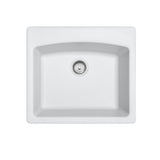 FRANKE ESPW25229-1 Ellipse 25.0-in. x 22.0-in. Polar White Granite Dual Mount Single Bowl Kitchen Sink - ESPW25229-1 In Polar White