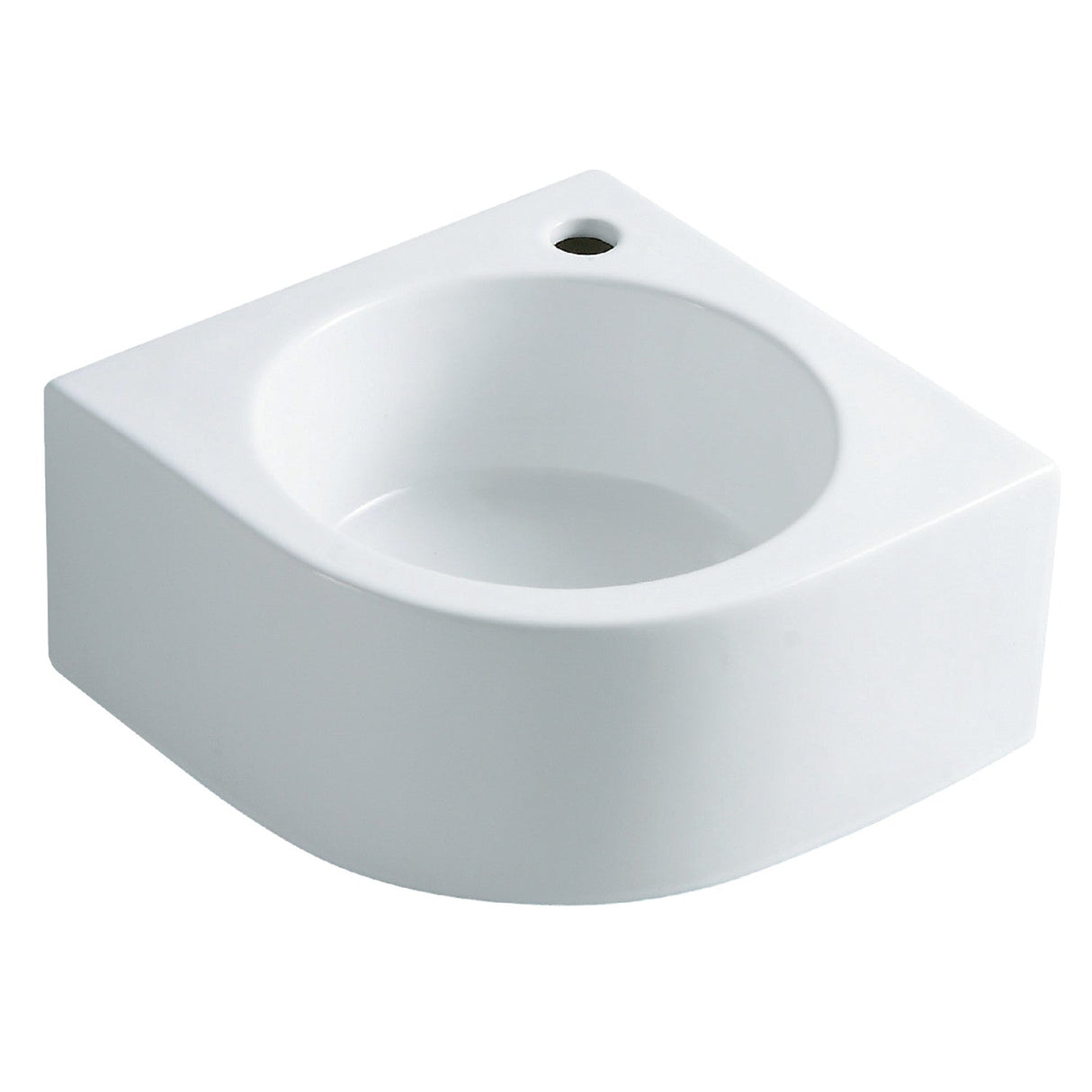 Manhattan EV1094 Ceramic Corner Bathroom Sink, White