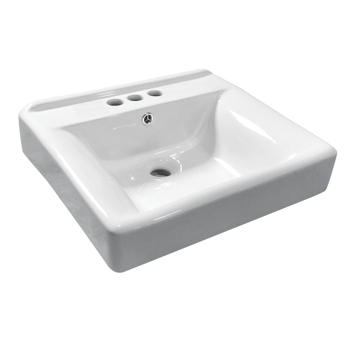 Concord EV2018W34 20-Inch Console Sink Basin (4-Inch, 3-Hole), White