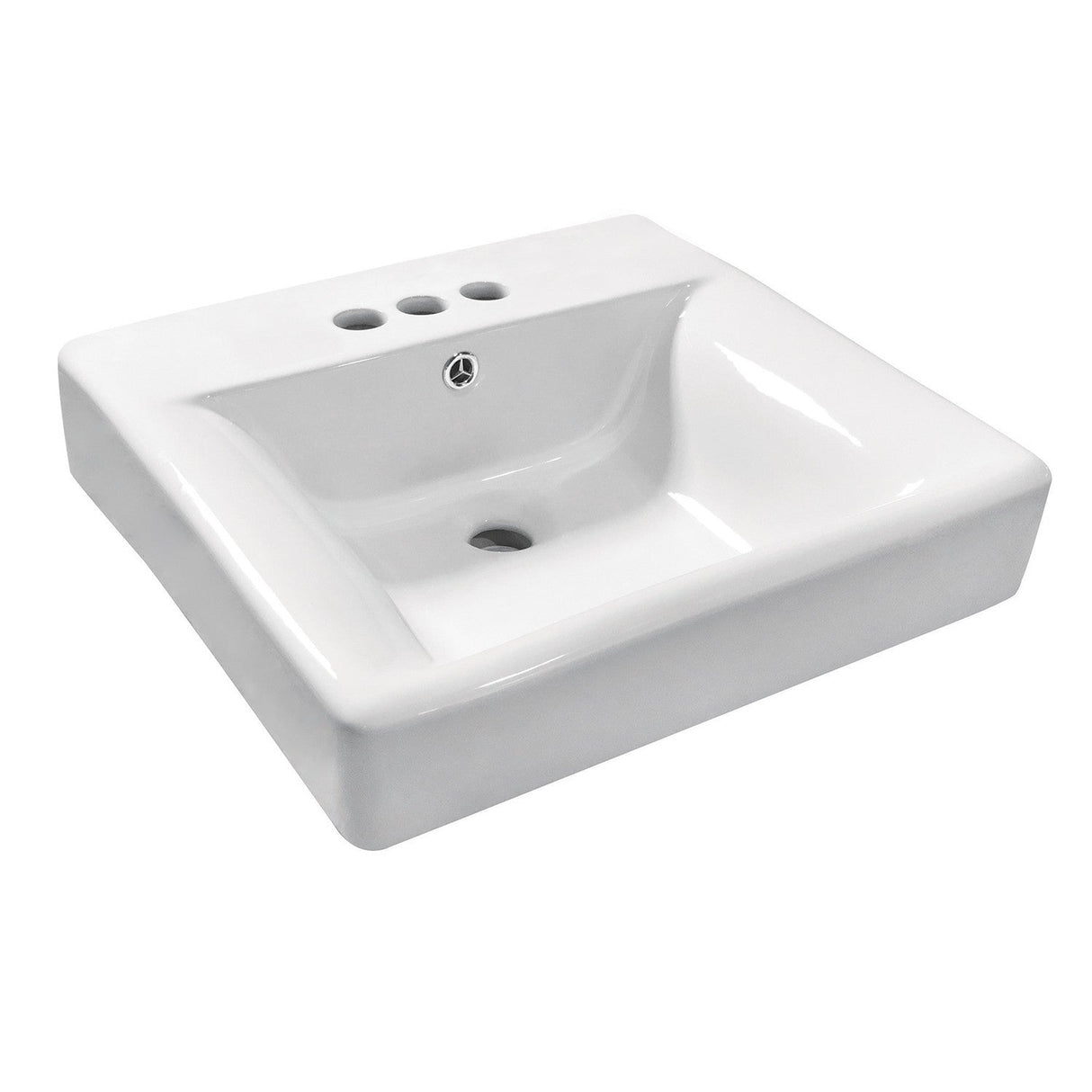 NuvoFusion EV2019W34 20-Inch Console Sink Basin (4-Inch, 3-Hole), White