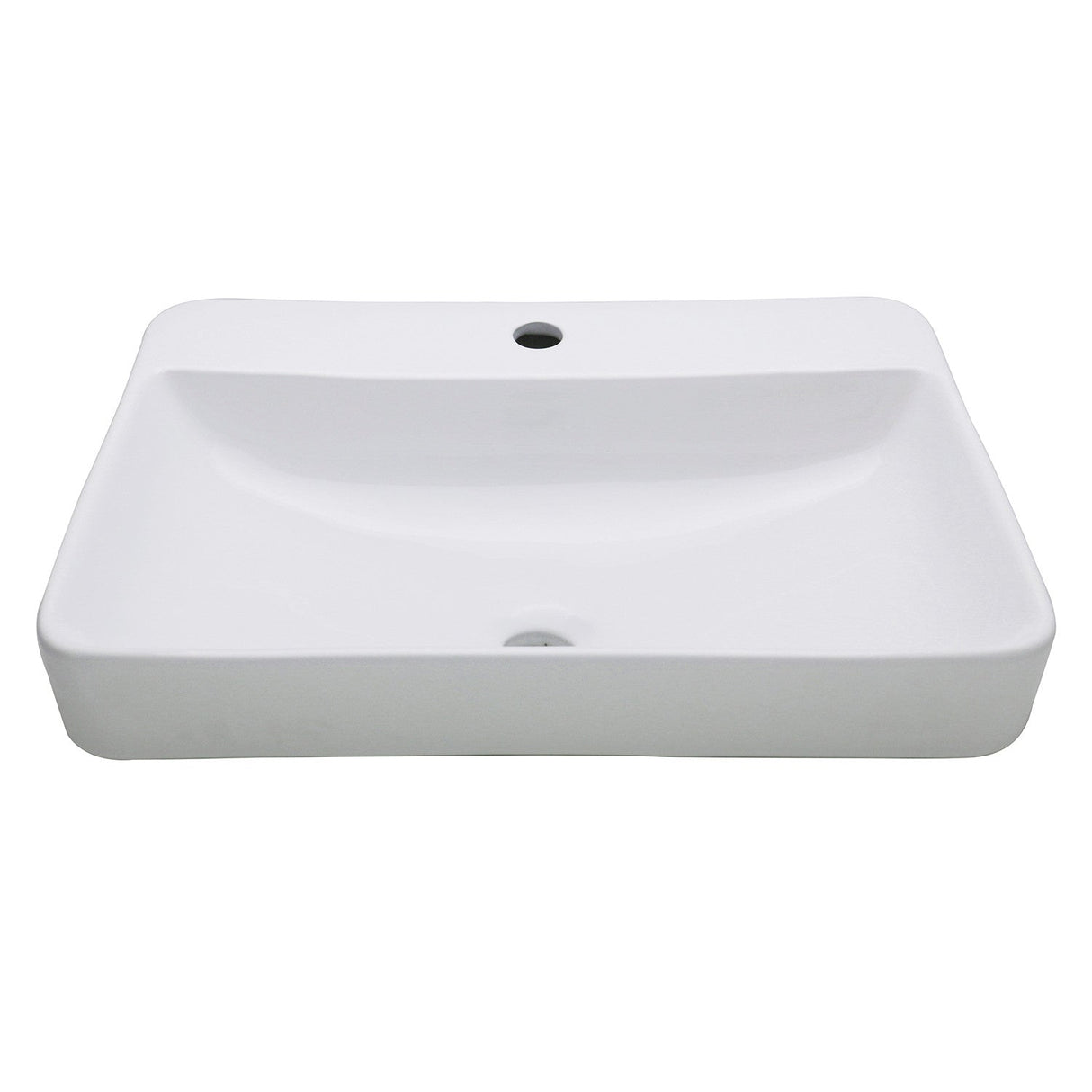 Century EV2318 Ceramic Rectangular Drop-In Bathroom Sink, White