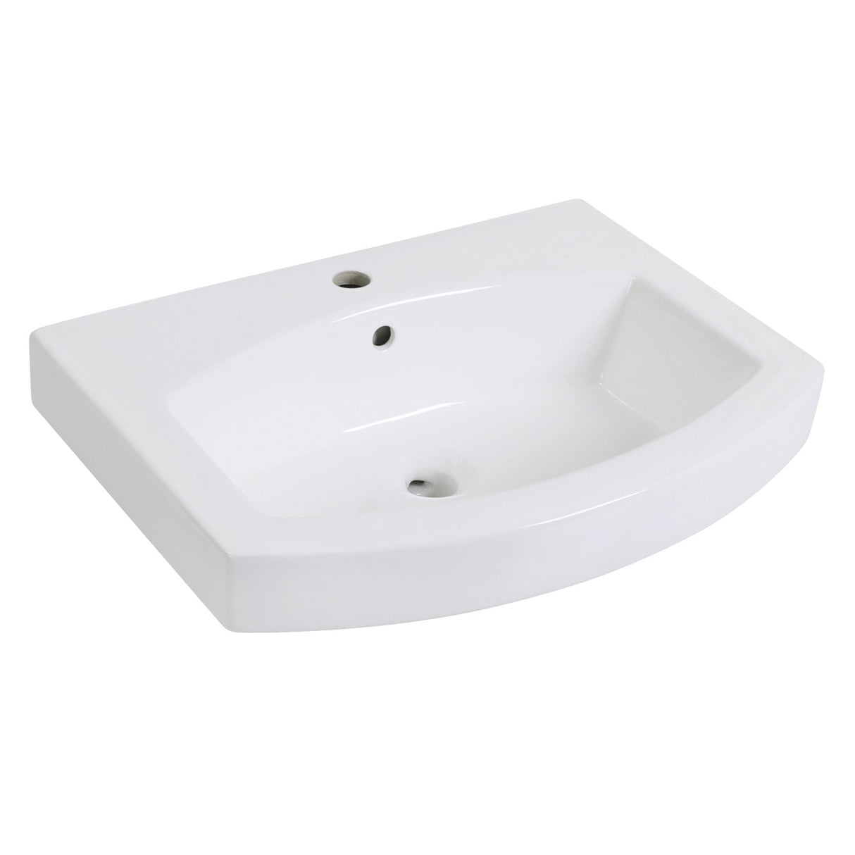 Inflection EV2418 24-Inch Ceramic Bathroom Sink (Single Hole), White