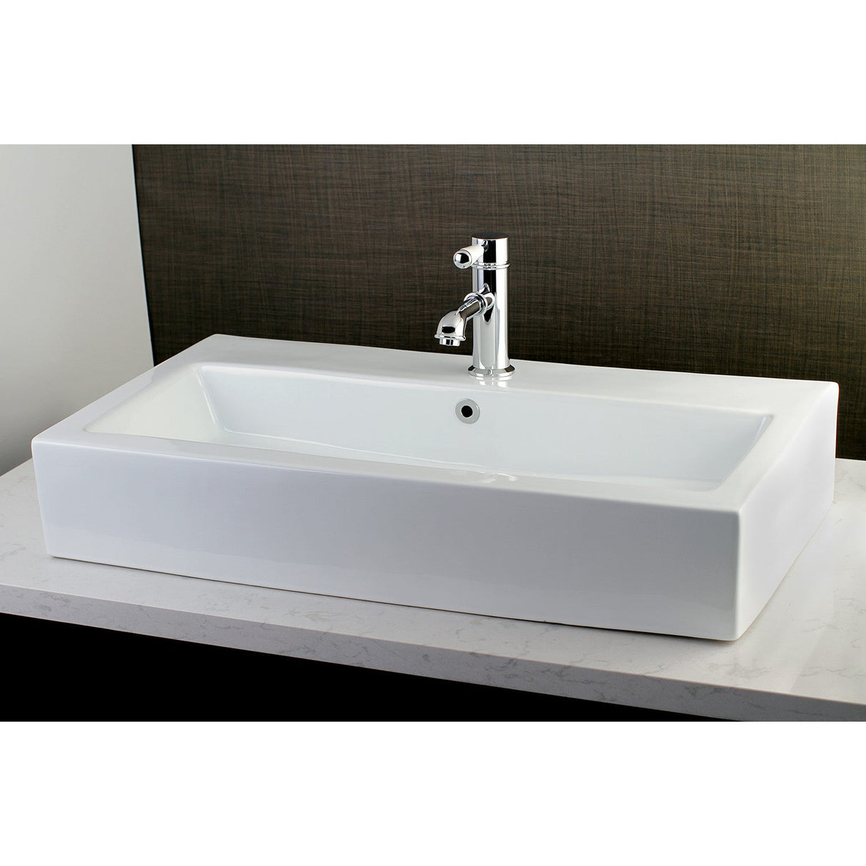 Adelaide EV3217 Porcelain Rectangular Vessel Sink, White