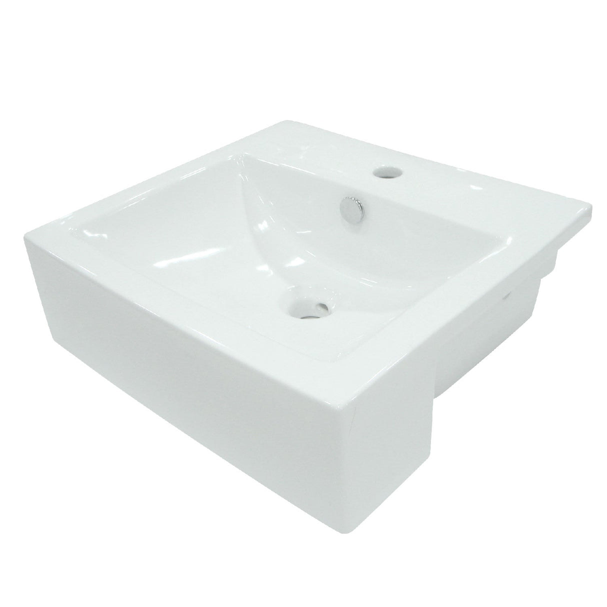Concord EV4034 Ceramic Semi-Recessed Bathroom Sink, White